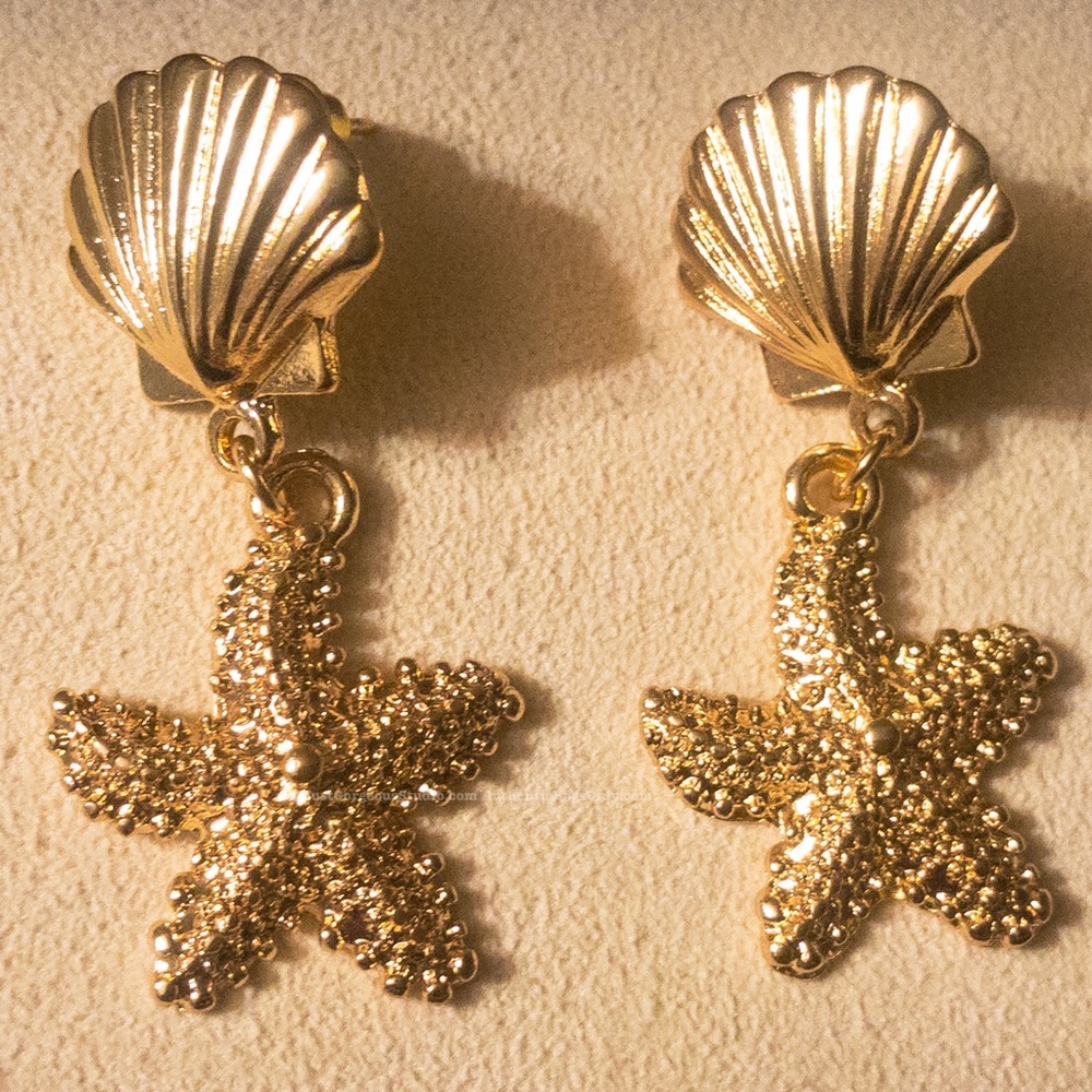 Seahorse Starfish Shell Dangle Earrings